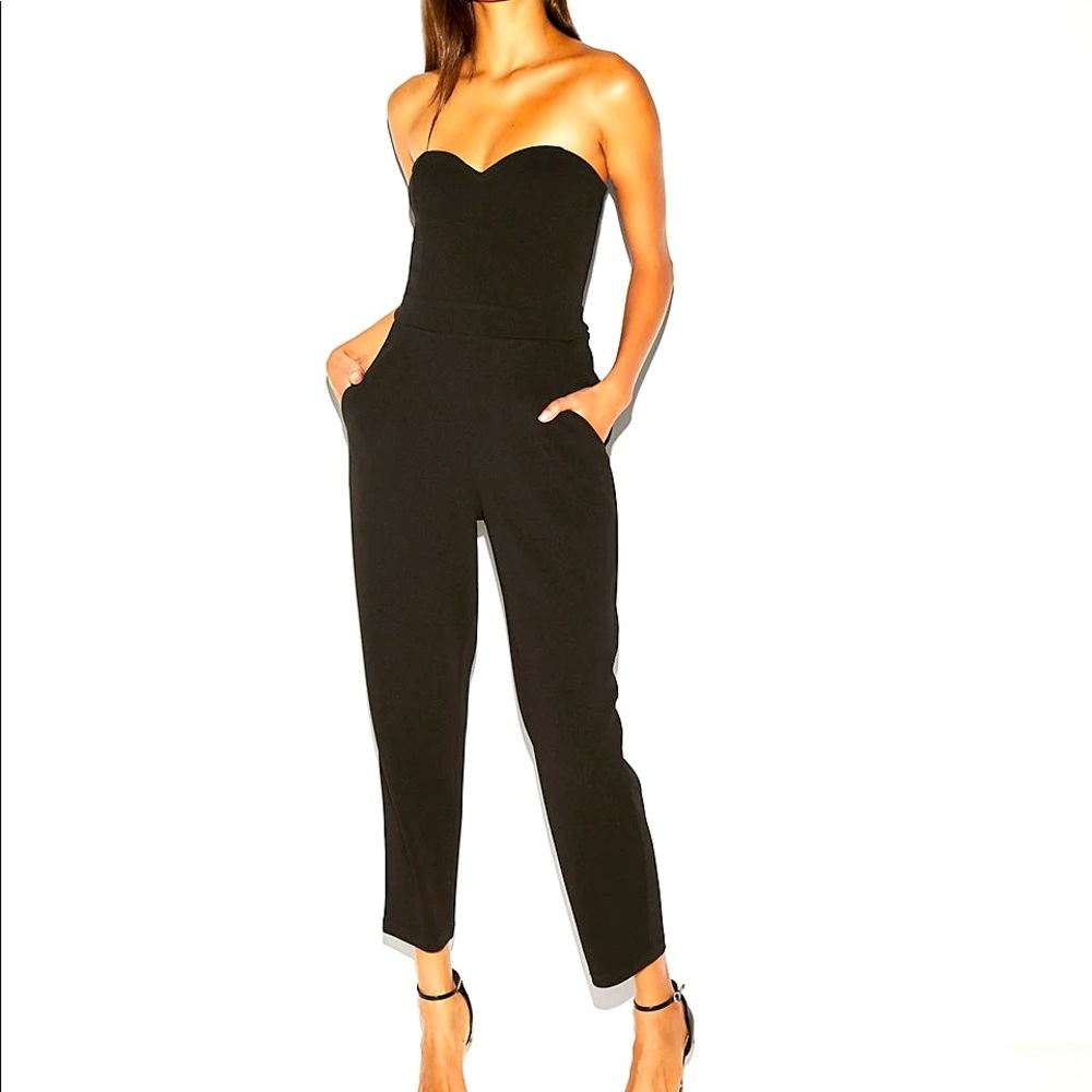 Black Strapless Express Jumpsuit
